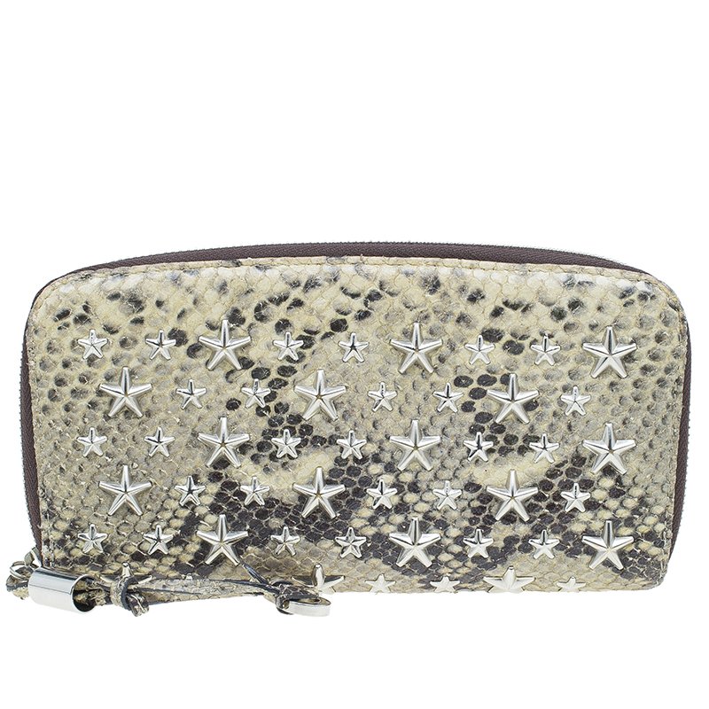 Pre Owned Jimmy Choo Beige Python Wallet