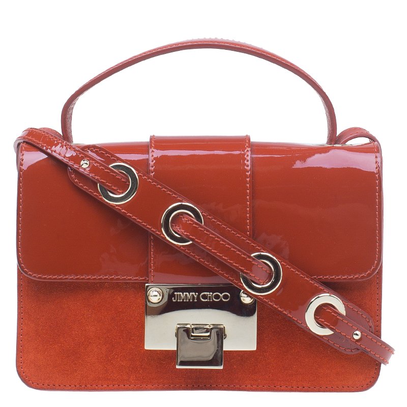 red patent leather crossbody bag