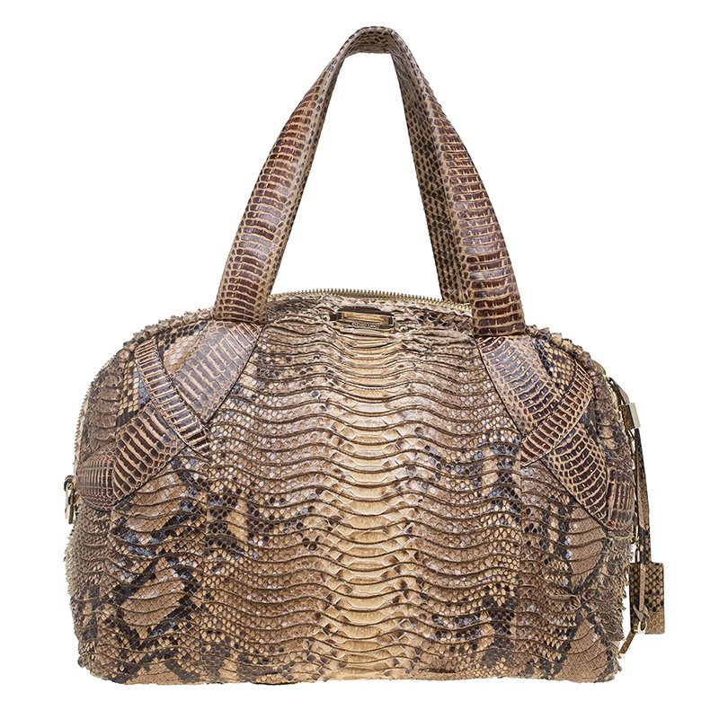 مملوكة مسبقًا حقيبة يد جيمي تشو جلد ثعبان بيج