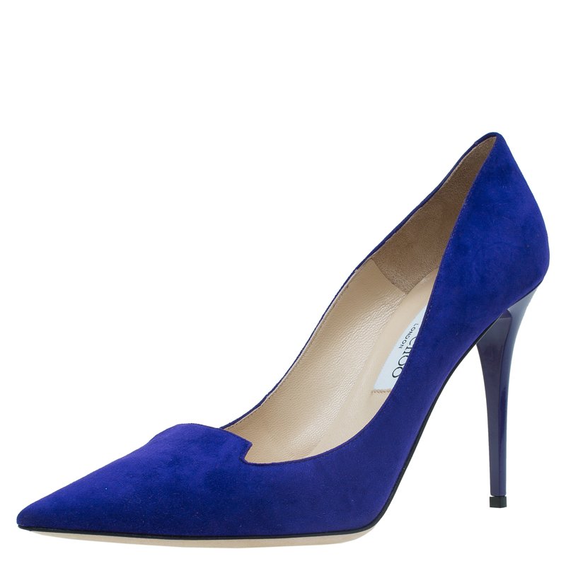 Jimmy Choo Navy Blue Suede Avril 