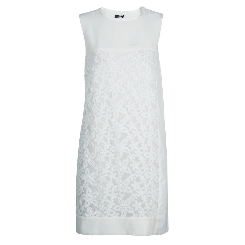 Pre Owned فستان جوزيف لوري مطرز أبيض M