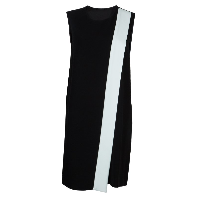Pre Owned Joseph Monochrome Colorblock Sleeveless Dress L