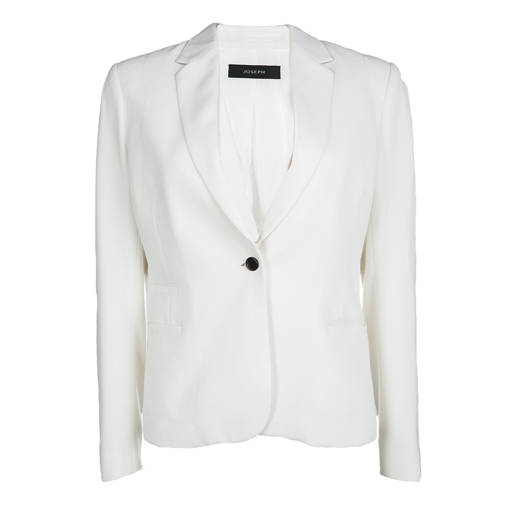 Pre Owned Joseph Off White Crepe Jazz Blazer L