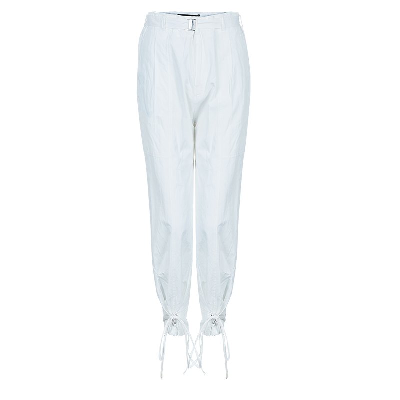 Pre Owned Just Cavalli White Lace up Detail Pants S
