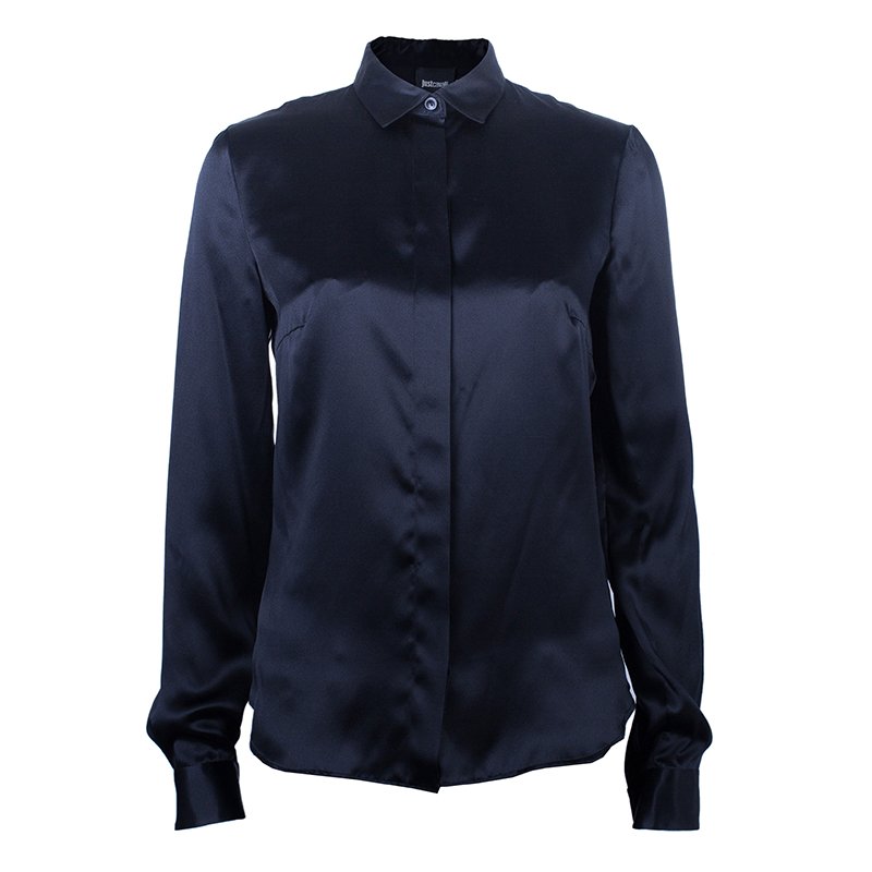 Pre Owned قميص جاست كافالي حرير أسود M