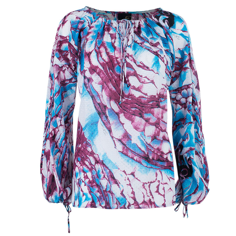 Pre Owned بلوزة جاست كافالي قطن مطبوعة متعددة الألوان S