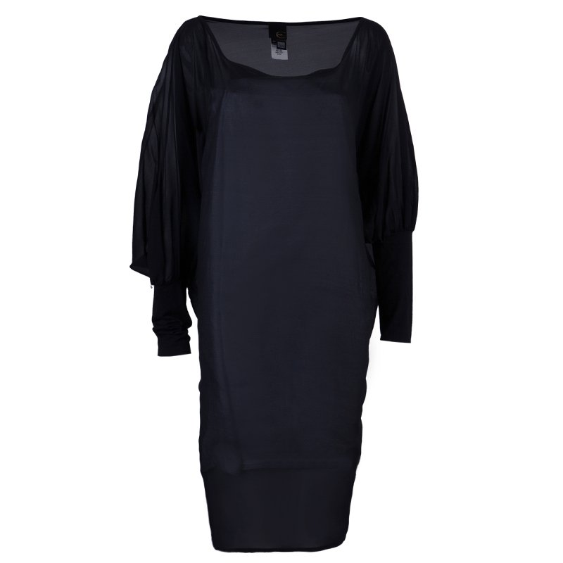 Pre Owned Just Cavalli Sheer Black Dress L