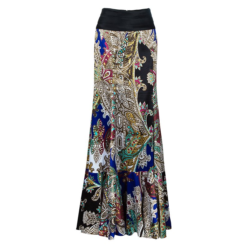 مملوكة مسبقًا Just Cavalli Multicolor Printed  Maxi Skirt M