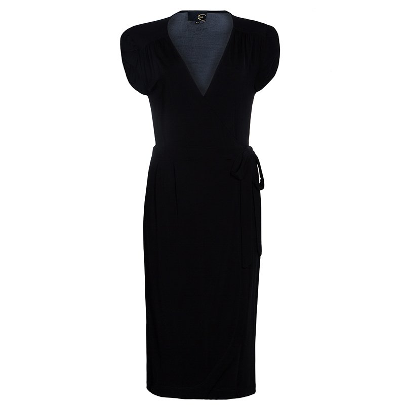 مملوكة مسبقًا فستان جست كافالي أسود ملتف M