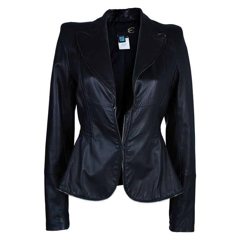Pre Owned Just Cavalli Black Leather Jacket M