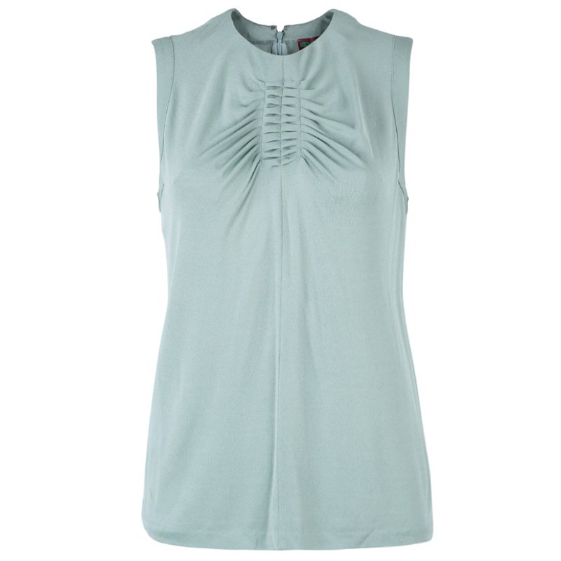 Pre Owned Kenzo Ash Grey Sleeveless Top M