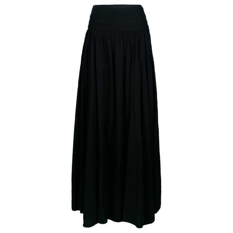 مملوكة مسبقًا Kenzo Black Gathered Maxi Skirt M