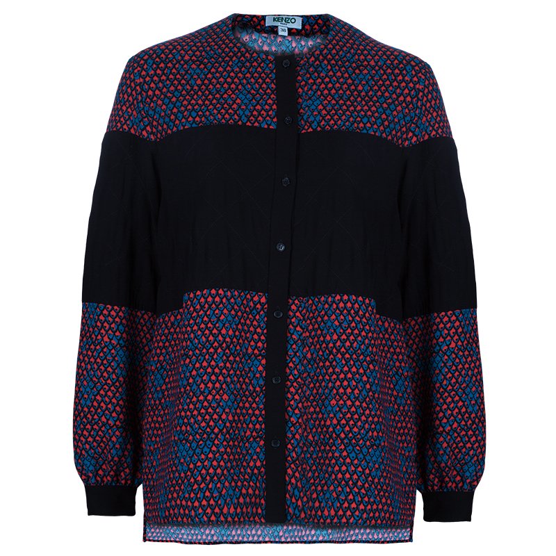 Pre Owned Kenzo Multicolor Panel Print Top M