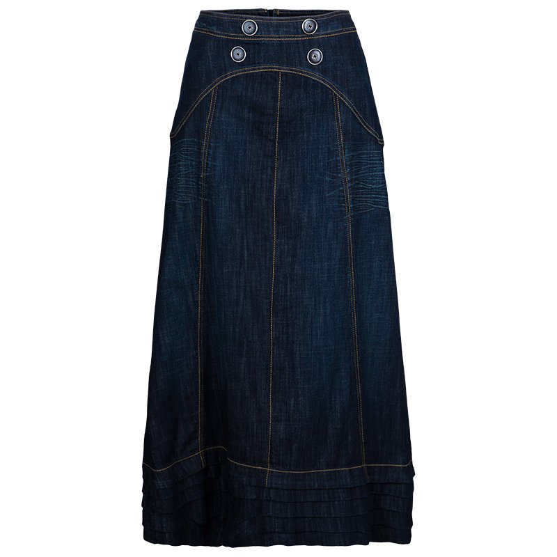 مملوكة مسبقًا Kenzo Blue Denim Maxi Skirt M