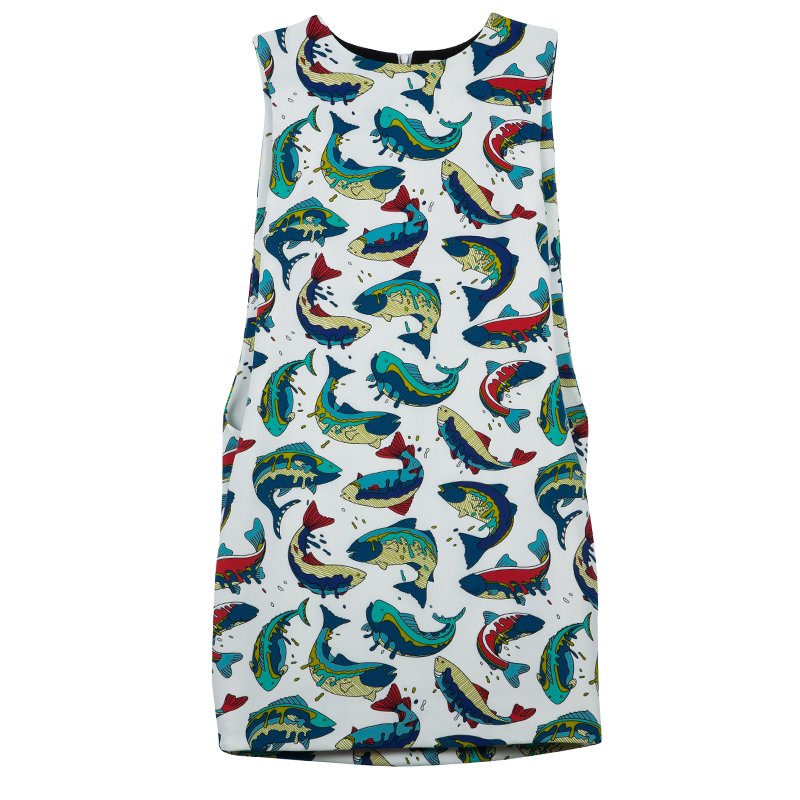 Pre Owned Kenzo Multicolor Dolphin Dress S