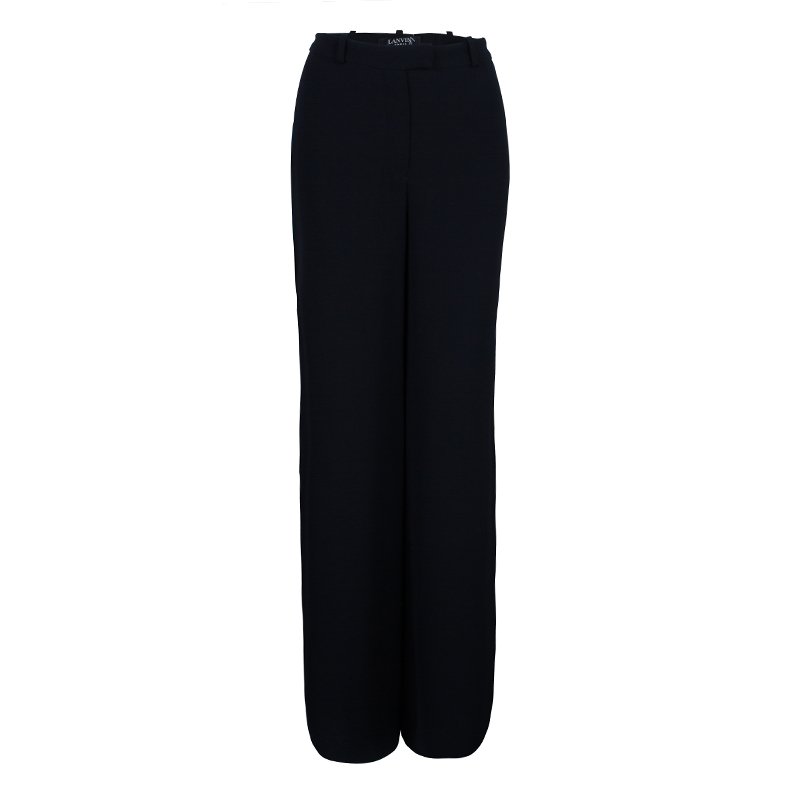 Pre Owned Lanvin Black Wide Leg Trousers M