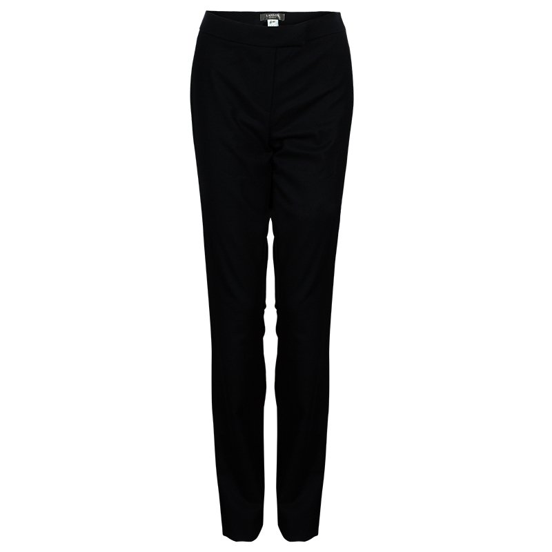 Pre Owned Lanvin Black Embroidered Trousers M