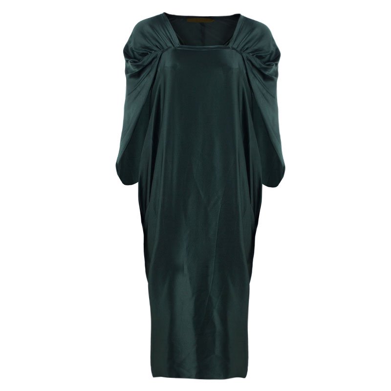 Lanvin Dark Green Silk Dress M