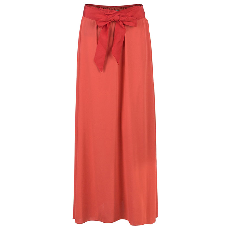 Pre Owned Lanvin Ribbonned Maxi Skirt L