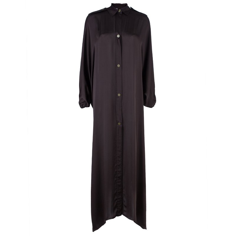 مملوكة مسبقًا Lanvin Brown Long Shirt Dress OS