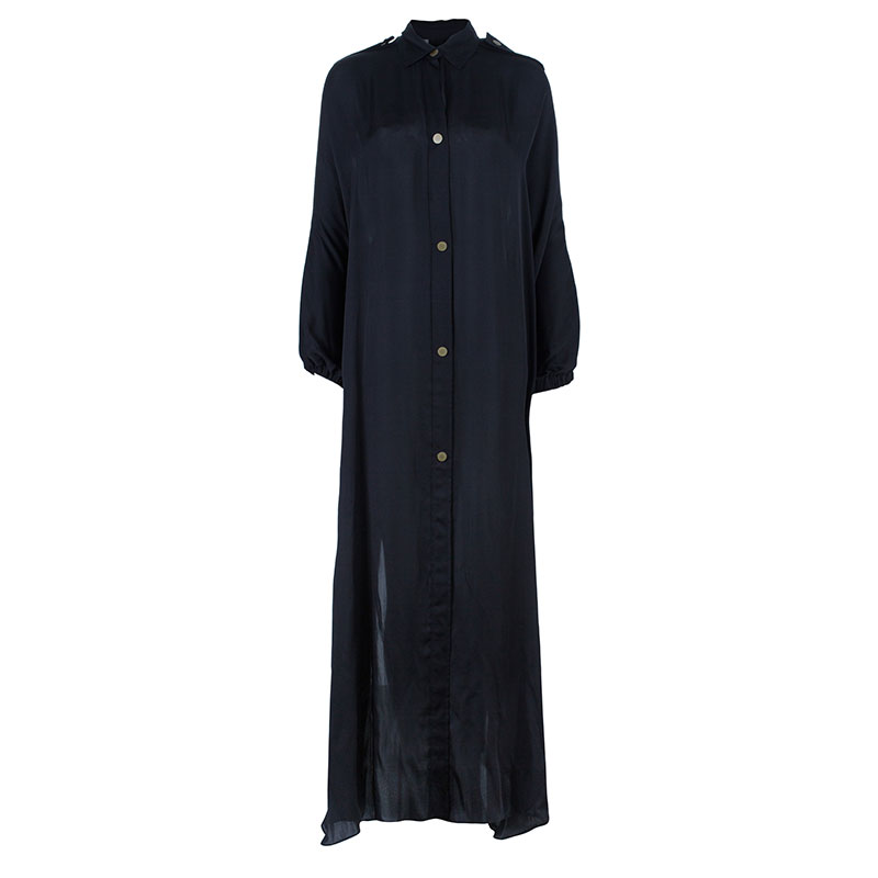 button down maxi shirt dress