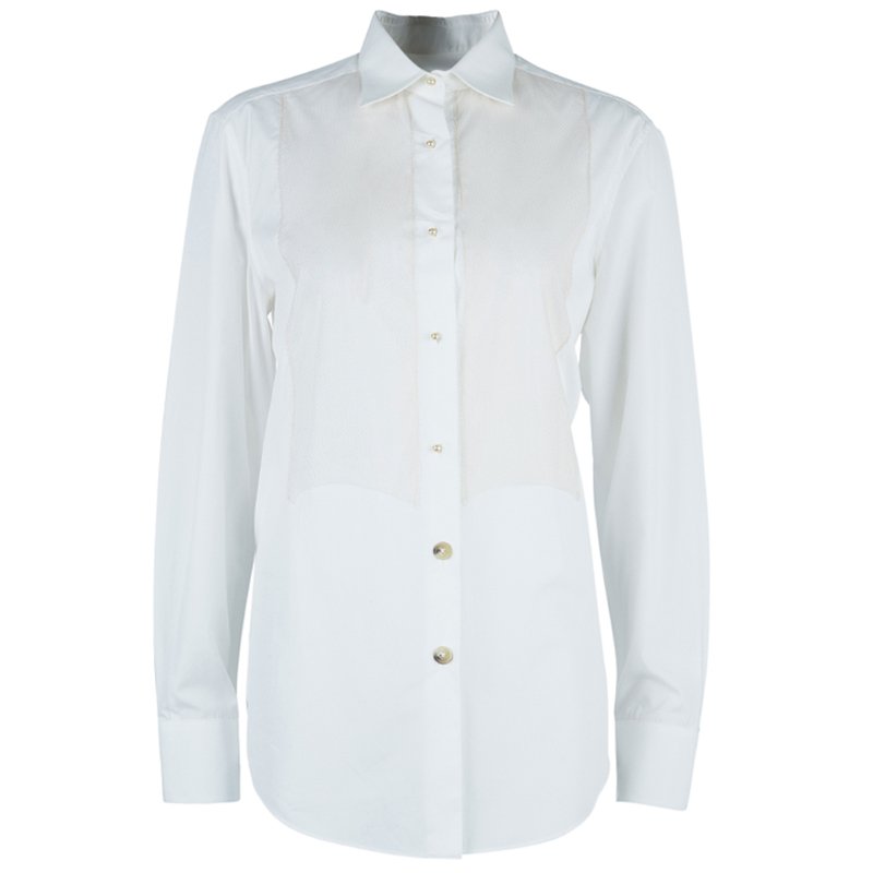 Pre Owned Lanvin White Button Down Shirt M