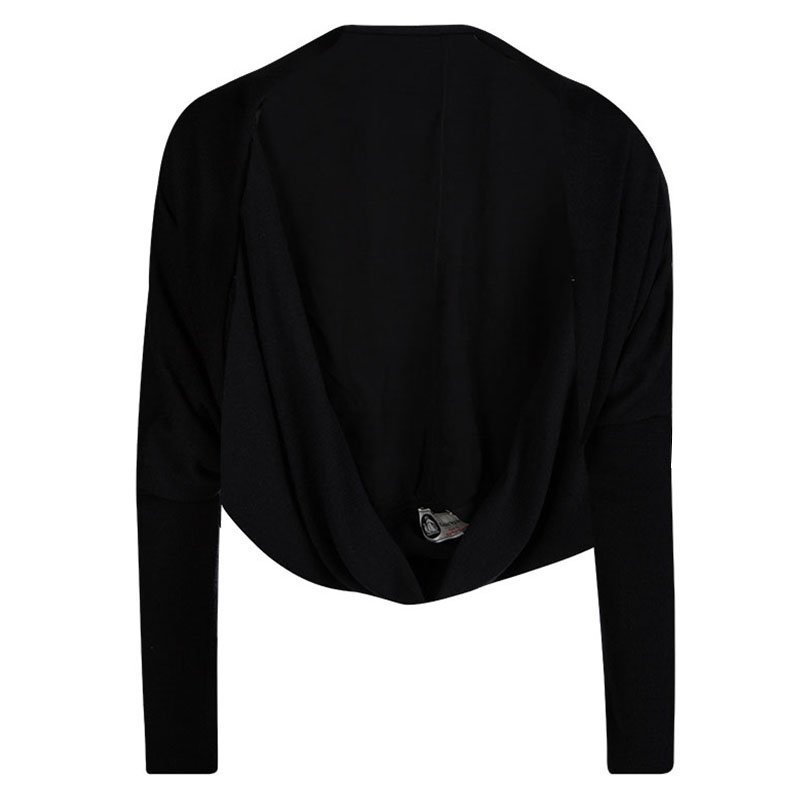 Pre Owned Lanvin Black Cashmere Long Sleeve Shrug M