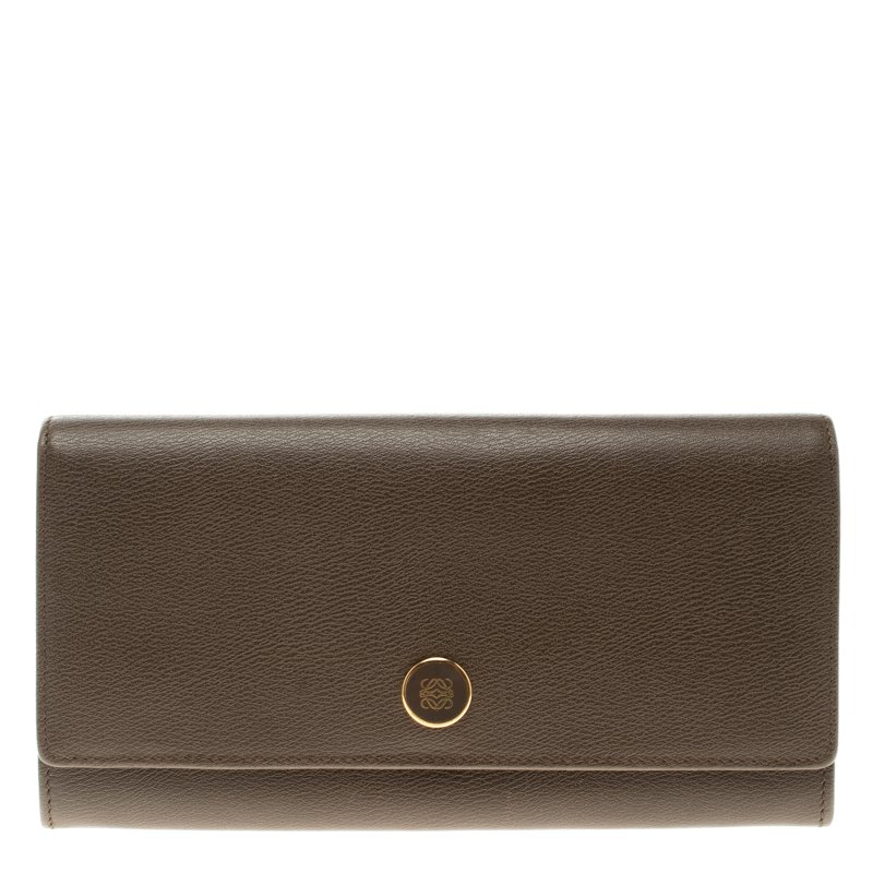 Loewe Carob Brown Leather Continental Wallet