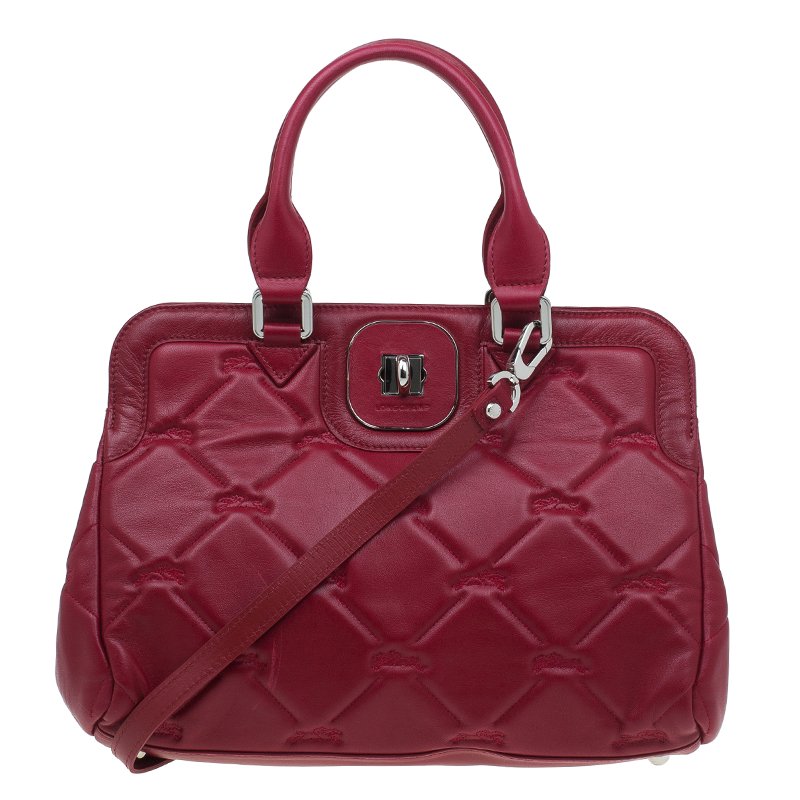 Longchamp Red Quilted Leather Gatsby Shoulder Bag