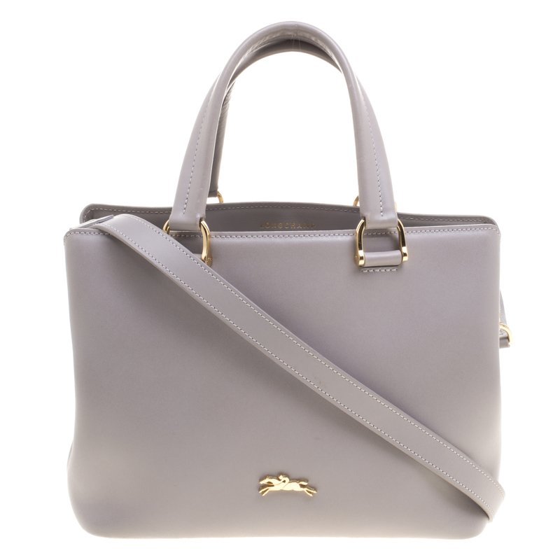 Longchamp Grey Leather Honore Tote