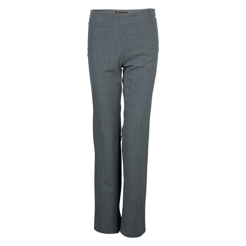 Pre Owned Loro Piana Grey Wool Trousers S