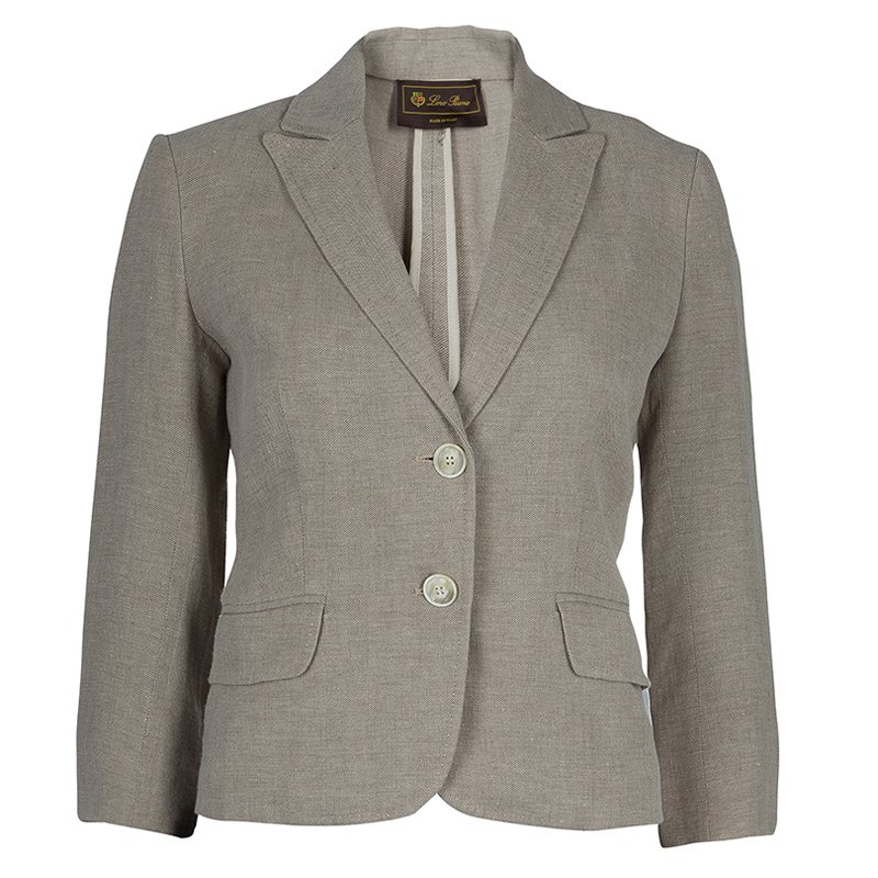 Pre Owned Loro Piana Beige Linen Blazer S