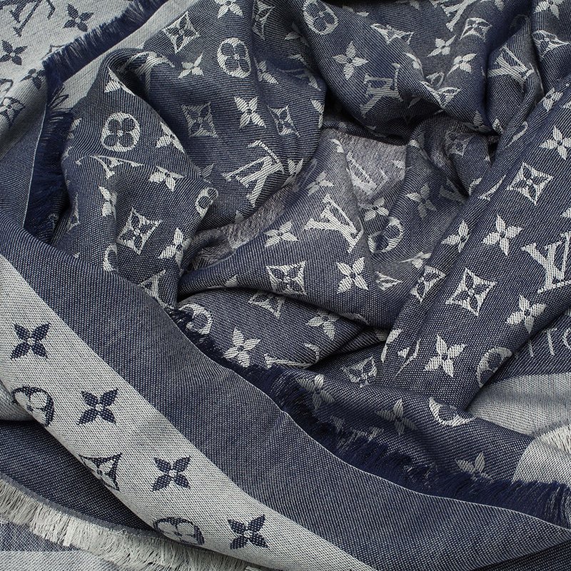 Louis Vuitton® Monogram Denim Shawl Blue. Size