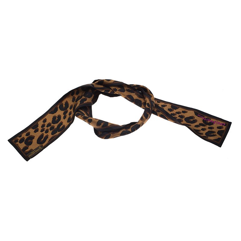 Pre Owned Louis Vuitton Brown Leopard Silk Bandeau