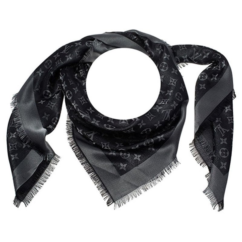 Pre Owned Louis Vuitton Black Monogram Shine Shawl