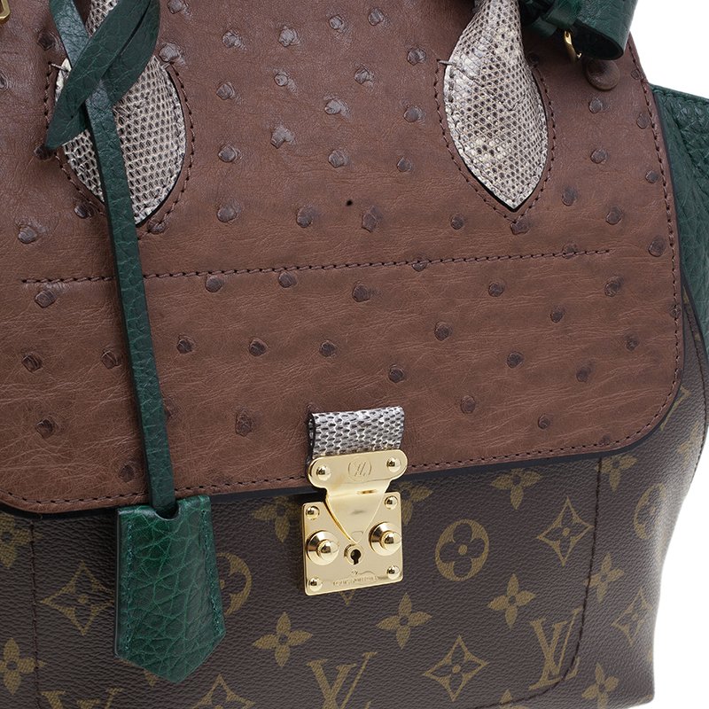 Louis Vuitton Limited Edition Trianon Canvas Turquoise Ostrich Sac Express  PM Bag - Yoogi's Closet
