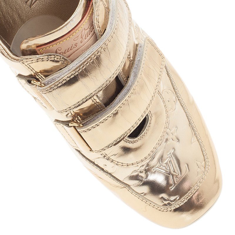 Louis Vuitton Metallic Gold Monogram Mirror Tennis Shoes Size 39.5 Louis  Vuitton | The Luxury Closet