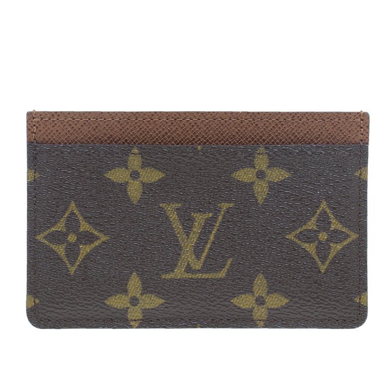 Pre Owned Louis Vuitton Brown Monogram Canvas Card Holder