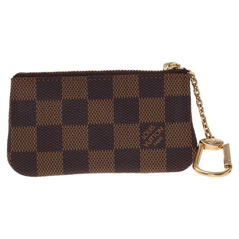 Louis Vuitton Key Pouch Damier Ebene in Coated Canvas with Gold-Tone - GB