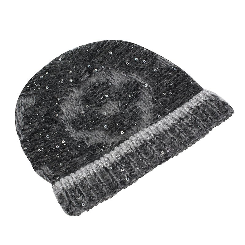 Pre Owned Louis Vuitton Grey Monogram Glitter Beanie