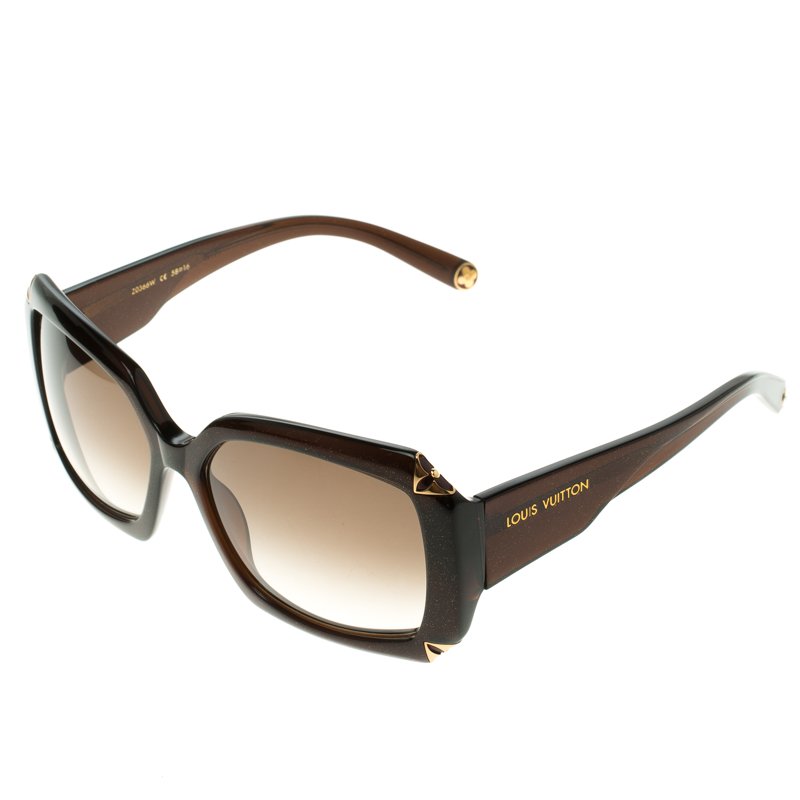 Louis Vuitton Dark Brown Z0366W Hortensia Square Sunglasses Louis Vuitton