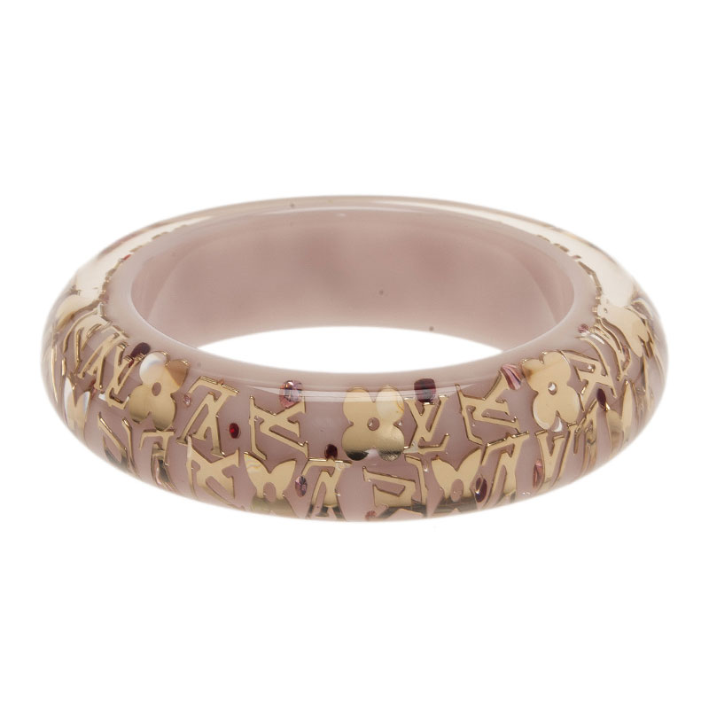 Louis Vuitton Shimmering Taupe Inclusion Bangle Pearl & Mono In Vuitton Box, 708633
