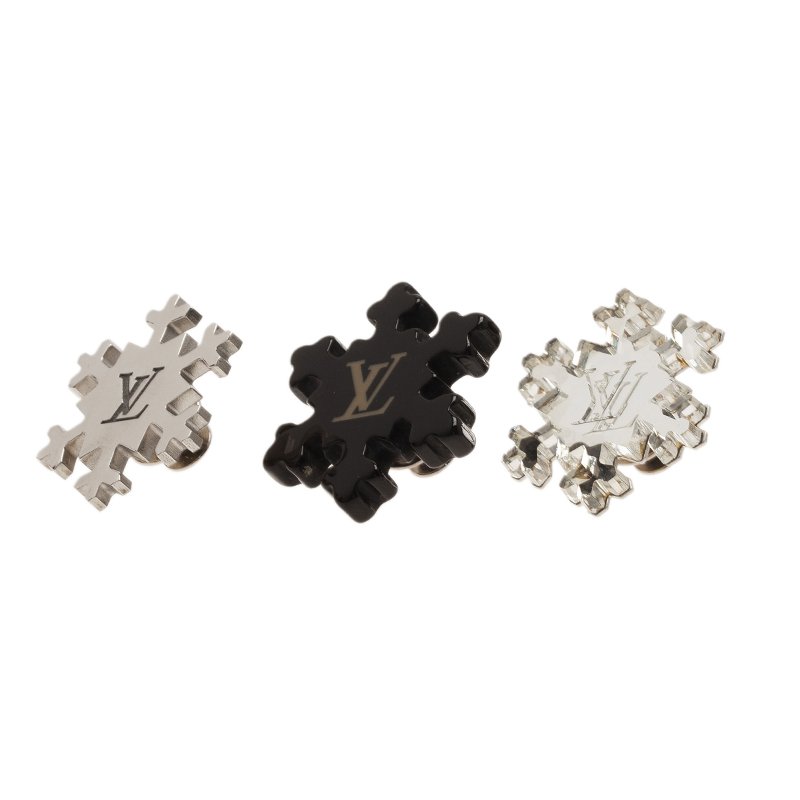 Louis Vuitton Silver/Brown Metal and Resin Snowflake Pin Kit