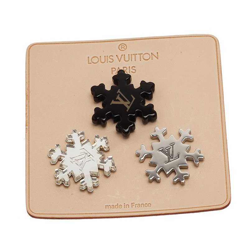 Louis Vuitton Silver/Brown Metal and Resin Snowflake Pin Kit