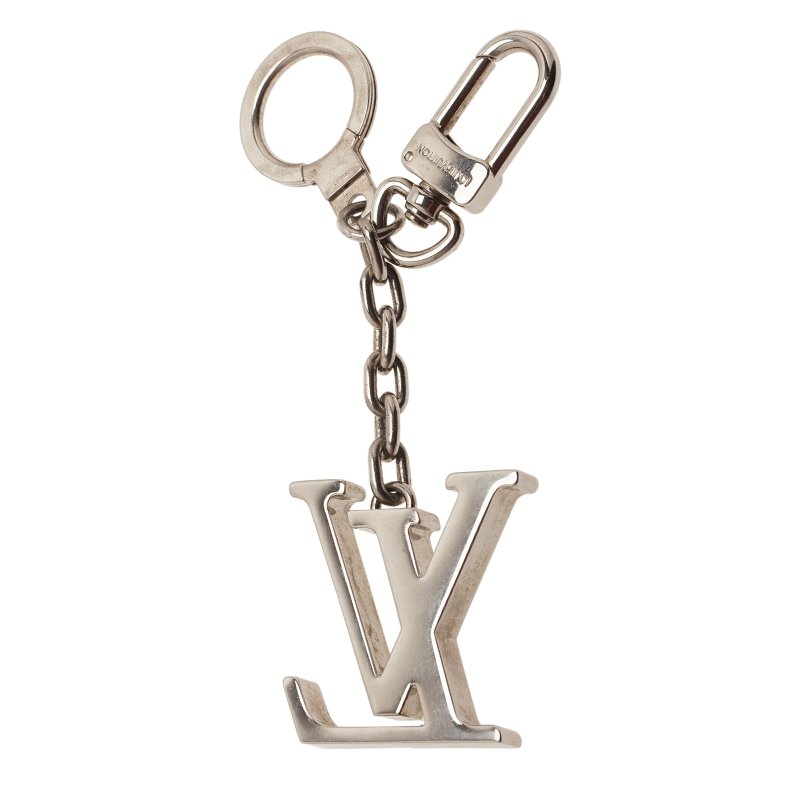 Pre Owned Louis Vuitton Silver Logo Key Chain