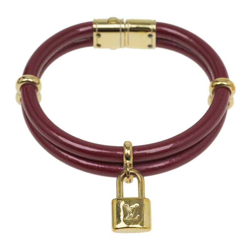 Louis Vuitton Keep It Twice Double Red Padlock Charm Bracelet