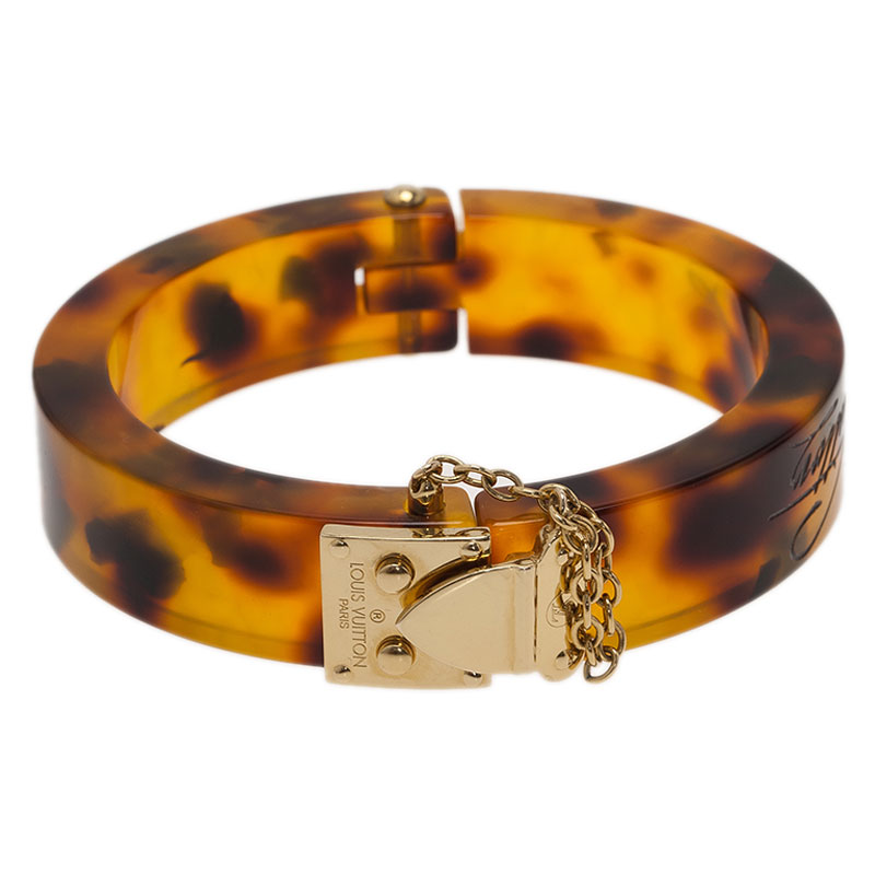 Louis Vuitton Havane Tortoise Lock Me Bangle Bracelet 863308