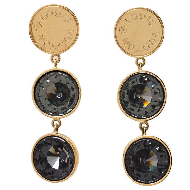 Pre Owned Louis Vuitton Over The Rainbow Gold Tone Earrings