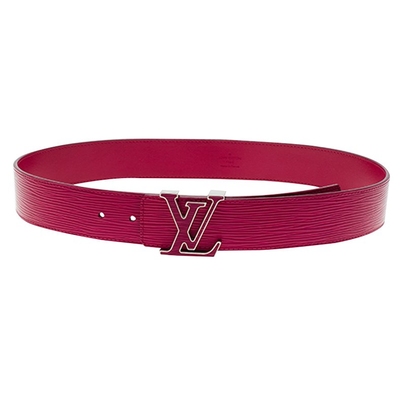 Louis Vuitton Pink Epi Leather Initiales Buckle Belt 85 CM Louis