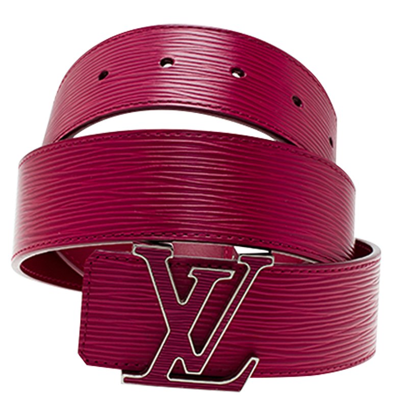 Louis Vuitton Pink Epi Leather Initiales Buckle Belt 85 CM